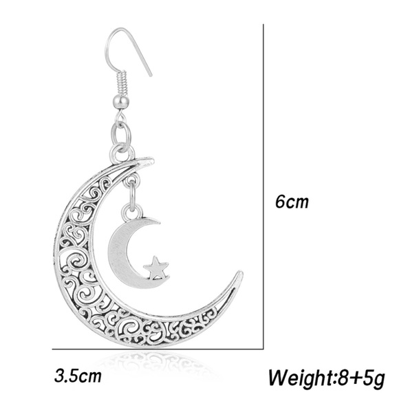π Crescent Moon BOHO Chic Trendy Earrings π - Picture 5 of 8